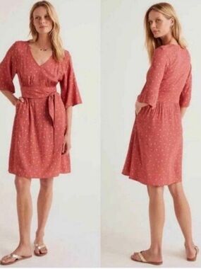 Boden Dominique Belted Polka Dot Dress